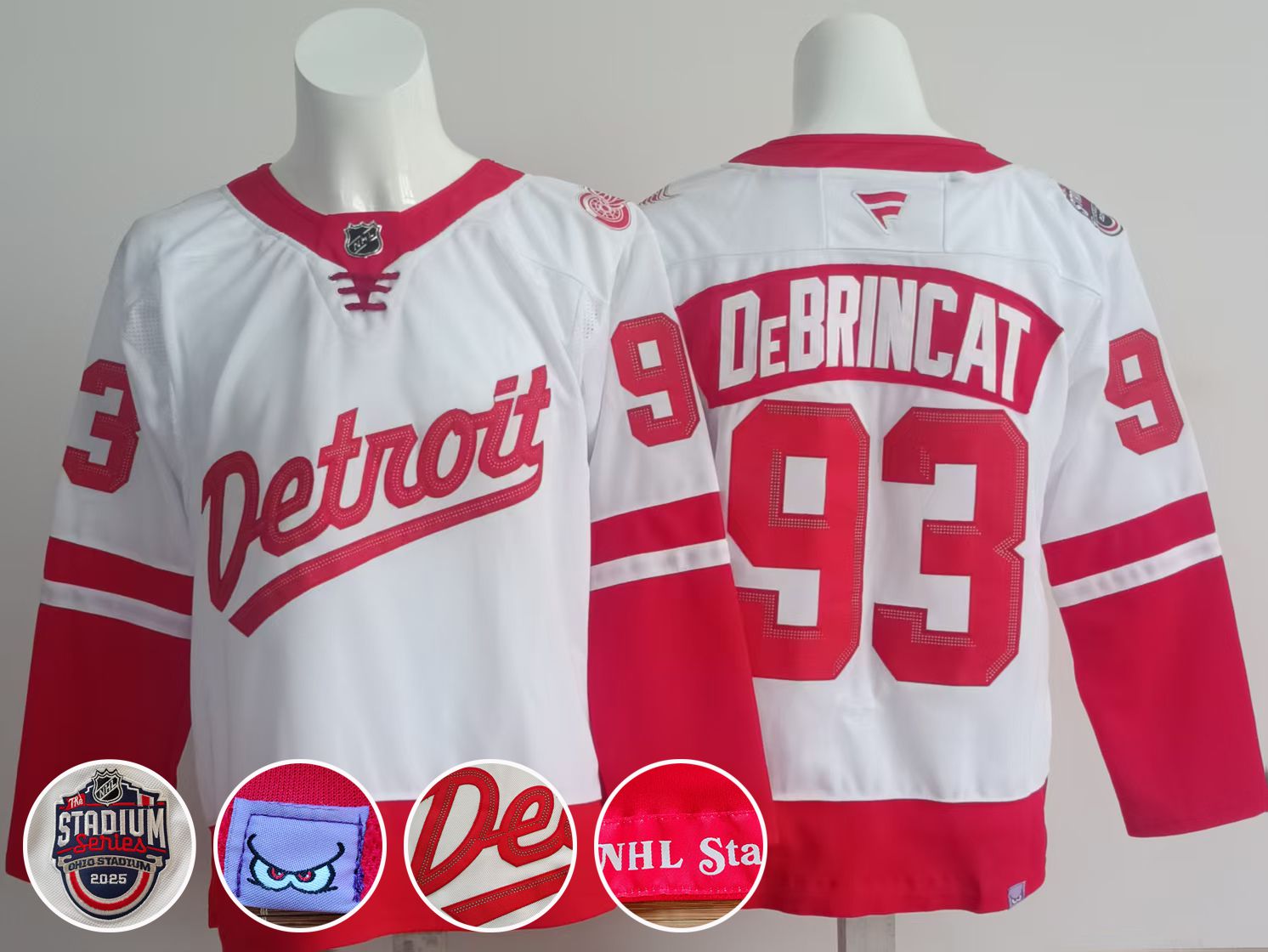 Men Detroit Red Wings #93 Debrincat White 2025 Fanatics Home Premium NHL Jersey->detroit red wings->NHL Jersey
